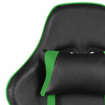 Gamestoel draaibaar met voetensteun PVC groen