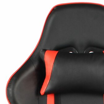 Gamestoel draaibaar met voetensteun PVC rood