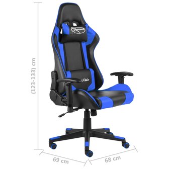 Gamestoel draaibaar PVC blauw