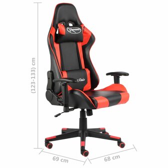 Gamestoel draaibaar PVC rood