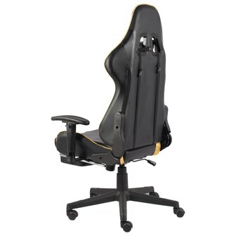 Gamestoel draaibaar met voetensteun PVC goudkleurig