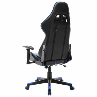 Gamestoel kunstleer zwart en blauw
