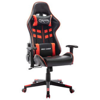 Gamestoel kunstleer zwart en rood