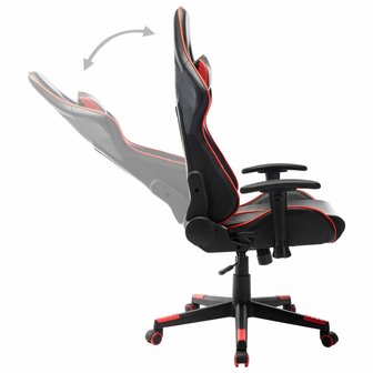 Gamestoel kunstleer zwart en rood