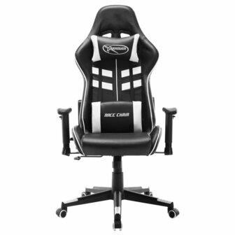 Gamestoel kunstleer zwart en wit