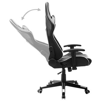 Gamestoel kunstleer zwart en wit