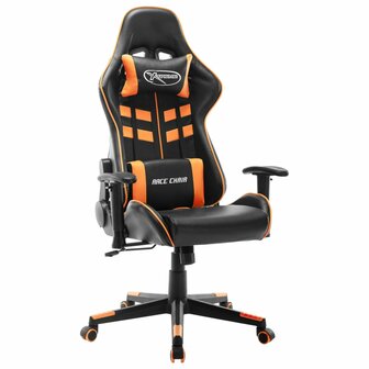 Gamestoel kunstleer zwart en oranje