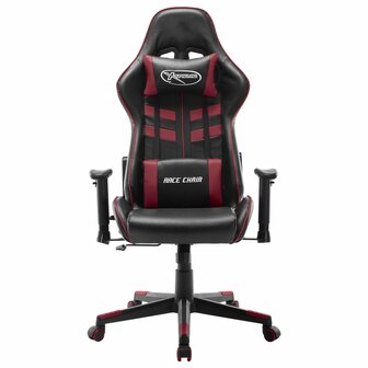 Gamestoel kunstleer zwart en wijnrood