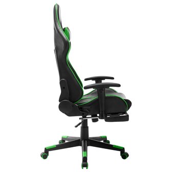 Gamestoel met voetensteun kunstleer zwart en groen