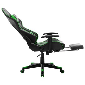 Gamestoel met voetensteun kunstleer zwart en groen