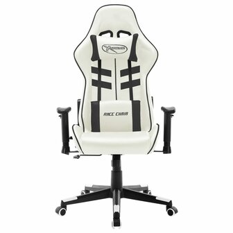 Gamestoel kunstleer wit en zwart