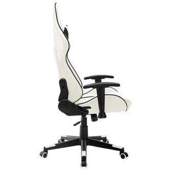 Gamestoel kunstleer wit en zwart