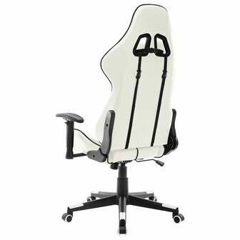 Gamestoel kunstleer wit en zwart