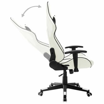 Gamestoel kunstleer wit en zwart