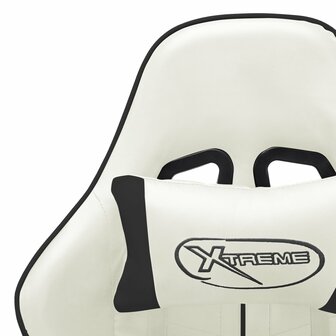 Gamestoel kunstleer wit en zwart