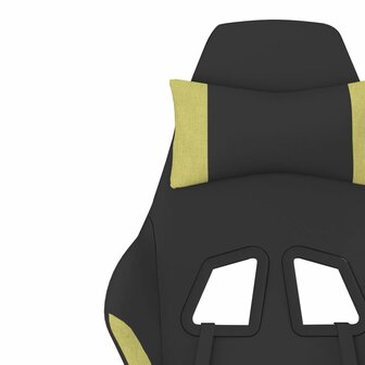 Gamestoel met voetensteun stof zwart en lichtgroen