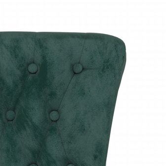 Stoel hoge rugleuning met knopen fluweel donkergroen