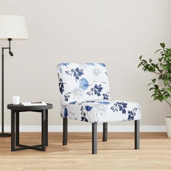 Stoel gebloemd stof blauw