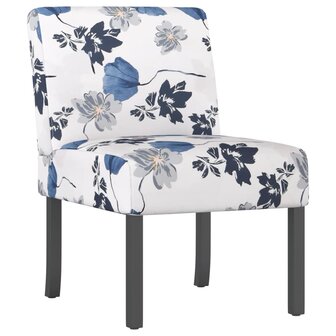 Stoel gebloemd stof blauw