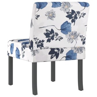 Stoel gebloemd stof blauw