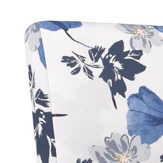 Stoel gebloemd stof blauw