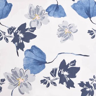 Stoel gebloemd stof blauw