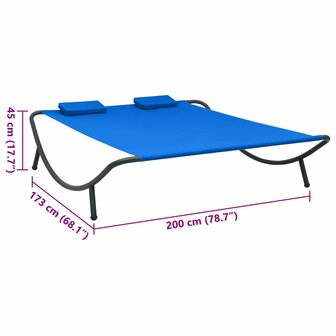 Loungebed stof blauw