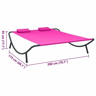 Loungebed stof roze