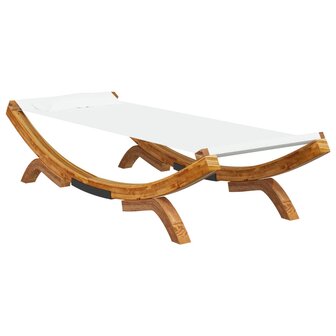 Loungebed 100x188,5x44 cm massief gebogen hout cr&egrave;mekleurig