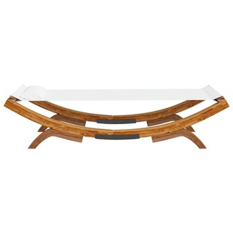 Loungebed 100x188,5x44 cm massief gebogen hout cr&egrave;mekleurig