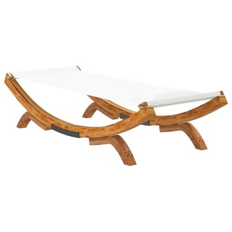 Loungebed 100x188,5x44 cm massief gebogen hout cr&egrave;mekleurig
