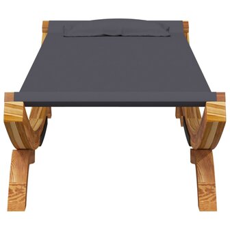 Loungebed 100x188,5x44 cm massief gebogen hout antracietkleurig