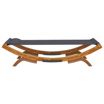 Loungebed 100x188,5x44 cm massief gebogen hout antracietkleurig