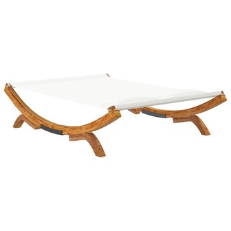 Loungebed 165x188,5x46 cm massief gebogen hout cr&egrave;mekleurig