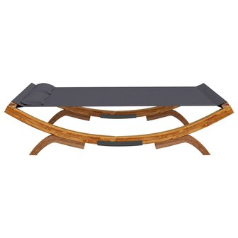 Loungebed 165x188,5x46 cm massief gebogen hout antracietkleurig