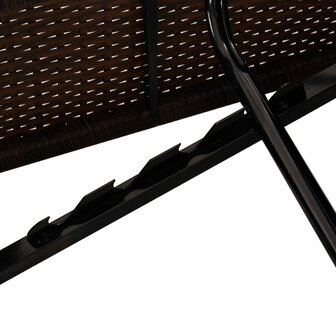 Ligbed met kussens converteerbaar poly rattan bruin