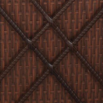 Ligbed met kussens converteerbaar poly rattan bruin