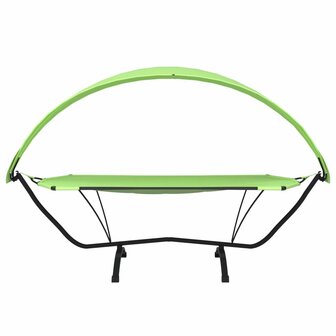Loungebed met luifel staal en oxford stof groen