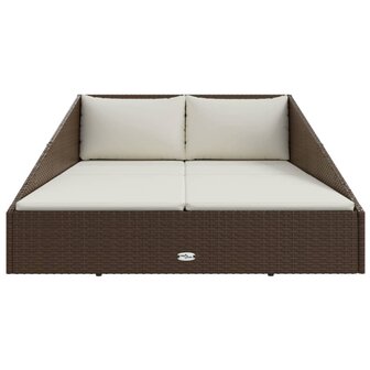 Tuinbed 110x200 cm poly rattan bruin