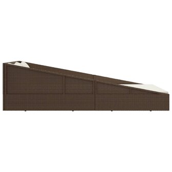 Tuinbed 110x200 cm poly rattan bruin