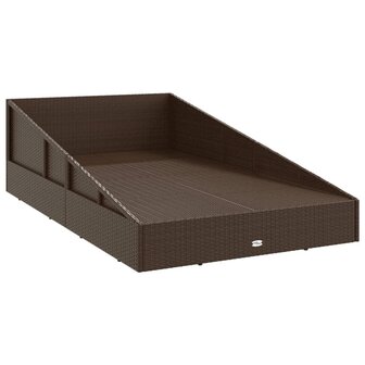 Tuinbed 110x200 cm poly rattan bruin