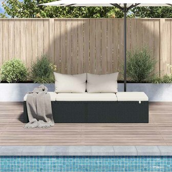 Tuinbed 195x60 cm poly rattan zwart