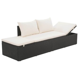 Tuinbed 195x60 cm poly rattan zwart