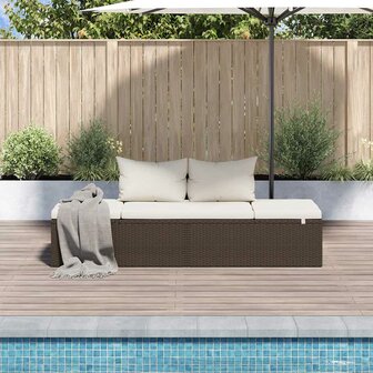 Tuinbed 195x60 cm poly rattan bruin