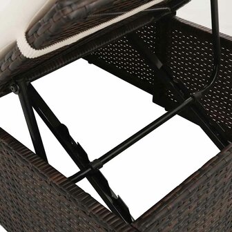 Tuinbed 195x60 cm poly rattan bruin