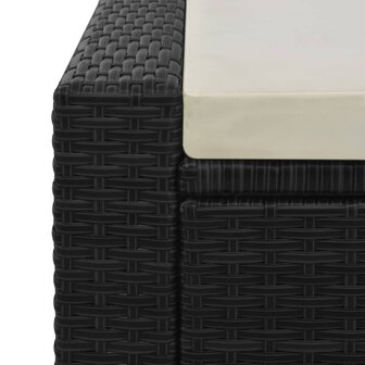 Ligbed tweepersoons poly rattan zwart