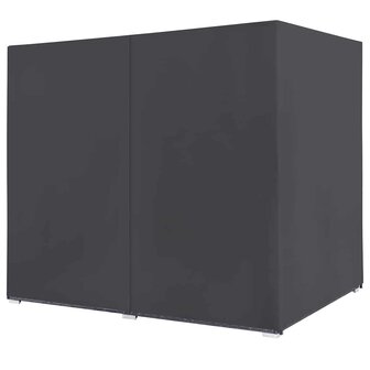 Loungebed met gordijnen poly rattan grijs