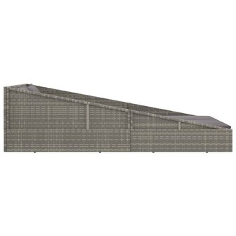 Tuinbed 110x200 cm poly rattan grijs