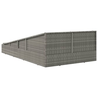 Tuinbed 110x200 cm poly rattan grijs