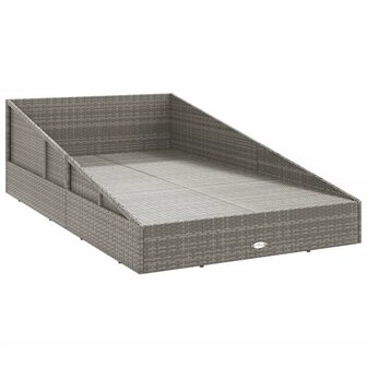 Tuinbed 110x200 cm poly rattan grijs